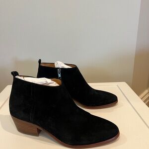 J.Crew black suede booties Size 9